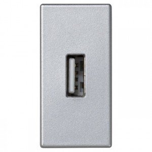Фото Simon Connect K128B-8 Розетка USB (1 модуль, USB, под рамку, скрытая установка, алюминий)