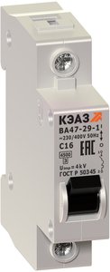 Фото КЭАЗ ВА47-29 253043 Автоматический выключатель однополюсный 4А (4.5 кА, B)