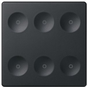 Фото Simon Sense 8000661-038 Выключатель шестиклавишный сенсорный (под рамку, скрытая установка, графит)