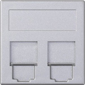 Фото Simon 500 Cima 50000089-033 Адаптер для двух RJ45 (шторки, алюминий)