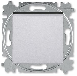 Фото ABB Levit 2CHH599145A6070 Выключатель кнопочный (10 А, под рамку, скрытая установка, серебро/дымчатый черный)