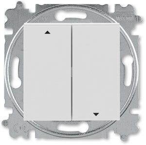 Фото ABB Levit 2CHH598945A6016 Выключатель жалюзи (10 А, с фиксацией, под рамку, скрытая установка, серый/белый)