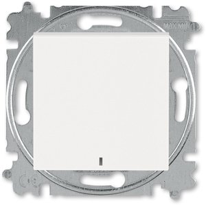 Фото ABB Levit 2CHH599147A6068 Выключатель кнопочный (подсветка, 10 А, под рамку, скрытая установка, жемчуг/ледяной)