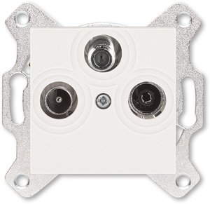 Фото ABB Levit 2CHH083303A6068 Розетка телевизионная оконечная (Radio+SAT+TV, под рамку, с/у, жемчуг/ледяной)