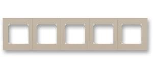 Фото ABB Levit 2CHH015050A6018 Рамка 5-постовая (кофе макиато/белый)