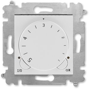 Фото ABB Levit 2CHH920003A6016 Терморегулятор поворотный универсальный (16 A, под рамку, с/у, серый/белый)
