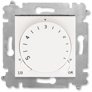 Фото ABB Levit 2CHH920003A6068 Терморегулятор поворотный универсальный (16 A, под рамку, с/у, жемчуг/ледяной)