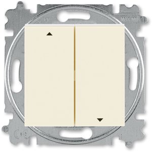 Фото ABB Levit 2CHH598945A6017 Выключатель жалюзи (10 А, с фиксацией, под рамку, скрытая установка, слоновая кость/белый)