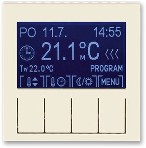 Фото ABB Levit 2CHH911031A4017 Терморегулятор программируемый универсальный (в сборе, с/у, слоновая кость/белый)