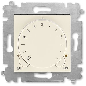 Фото ABB Levit 2CHH920003A6017 Терморегулятор поворотный универсальный (16 A, под рамку, с/у, слоновая кость/белый)