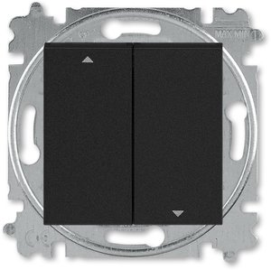 Фото ABB Levit 2CHH598945A6063 Выключатель жалюзи (10 А, с фиксацией, под рамку, скрытая установка, антрацит/дымчатый черный)