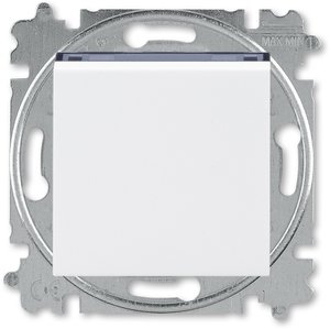 Фото ABB Levit 2CHH598645A6062 Переключатель кнопочный (10 А, под рамку, скрытая установка, белый/дымчатый черный)