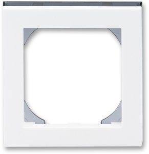 Фото ABB Levit 2CHH015510A4062 Рамка 1-постовая (55х55, для механизмов BJE, белый/дымчатый чёрный)