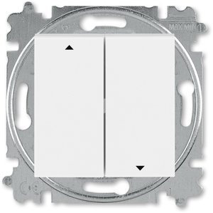 Фото ABB Levit 2CHH598845A6001 Выключатель жалюзи (10 А, без фиксации, под рамку, скрытая установка, белый/ледяной)