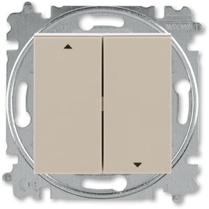 Фото ABB Levit 2CHH598845A6018 Выключатель жалюзи (10 А, без фиксации, под рамку, скрытая установка, кофе макиато/белый)