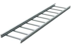 Фото Лоток лестничный 80х300, лонжерон 1,5 мм, L 6 м, горячий цинк