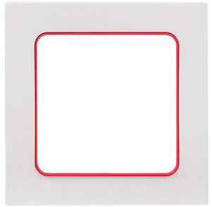 Фото Стокгольм Рамка 1-местная белая с линией цвета красный EKF PROxima