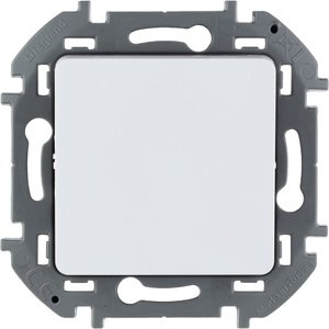 Фото Legrand Inspiria 673690 переключатель кнопочный одноклавишный для скрытого монтажа, цвет "Белый", номинальный ток 6 А, напряжение ~250В