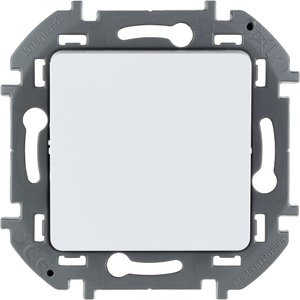 Фото Legrand Inspiria 673650 переключатель одноклавишный для скрытого монтажа, цвет "Белый", номинальный ток 10 А, напряжение ~250В