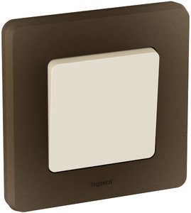 Фото Legrand Inspiria 673939 рамка декоративная универсальная, 1 пост, для горизонтальной или вертикальной установки, цвет "Бронза"