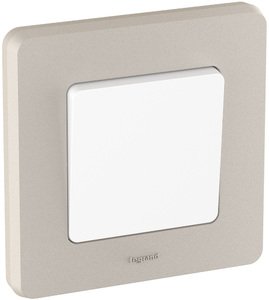 Фото Legrand Inspiria 673938 рамка декоративная универсальная, 1 пост, для горизонтальной или вертикальной установки, цвет "Шампань"