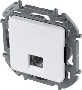Фото Legrand Inspiria 673820 розетка телефонная для скрытого монтажа, разьем RJ 11, цвет "Белый".