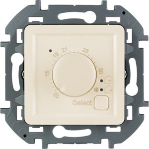 Фото Legrand Inspiria 673811 термостат для теплого пола с выносным датчиком в комплекте, максимальный ток 16 А, напряжение ~230 В, цвет "Слоновая кость"