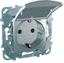 Фото Schneider Electric Unica Top MGU5.037.30TAZD Розетка с заземляющим контактом (16 А, под рамку, скрытая установка, шторки, крышка, алюминий)