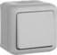 Фото Legrand Quteo 782334 Переключатель одноклавишный (10 А, с возм. подсветки, в сборе, открытая установка, IP44, серый)