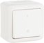 Фото Legrand Quteo 782309 Выключатель одноклавишный двухполюсный (10 А, с возм. подсветки, в сборе, открытая установка, IP44, белый)