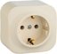Фото Legrand Quteo 782241 Розетка с заземляющим контактом (16 А, в сборе, открытая установка, слоновая кость)