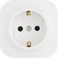 Фото Legrand Quteo 782220 Розетка с заземляющим контактом и шторками (16 А, в сборе, открытая установка, белая)