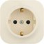 Фото Legrand Quteo 782250 Розетка с заземляющим контактом и шторками (16 А, в сборе, открытая установка, слоновая кость)