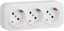Фото Legrand Quteo 782218 Розетка тройная с заземляющим контактом и шторками (16 А, в сборе, открытая установка, белая)
