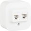 Фото Legrand Quteo 782228 Розетка компьютерная двойная (2xRJ45, cat.5e, в сборе, открытая установка, белая)
