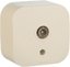 Фото Legrand Quteo 782245 Розетка телевизионная (TV, звезда, в сборе, открытая установка, слоновая кость)