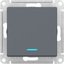 Фото Schneider Electric AtlasDesign ATN000713 Выключатель одноклавишный (10 А, под рамку, подсветка, скрытая установка, грифель)