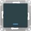 Фото Schneider Electric AtlasDesign ATN000813 Выключатель одноклавишный (10 А, под рамку, подсветка, скрытая установка, изумруд)