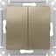 Фото Schneider Electric AtlasDesign ATN000551 Выключатель двухклавишный (10 А, под рамку, скрытая установка, шампань)