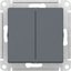 Фото Schneider Electric AtlasDesign ATN000751 Выключатель двухклавишный (10 А, под рамку, скрытая установка, грифель)