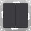 Фото Schneider Electric AtlasDesign ATN001051 Выключатель двухклавишный (10 А, под рамку, скрытая установка, карбон)
