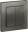 Фото Schneider Electric AtlasDesign ATN000952 Выключатель двухклавишный (10 А, в сборе, скрытая установка, сталь)