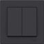 Фото Schneider Electric AtlasDesign ATN001052 Выключатель двухклавишный (10 А, в сборе, скрытая установка, карбон)