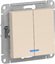 Фото Schneider Electric AtlasDesign ATN000253 Выключатель двухклавишный (10 А, под рамку, подсветка, скрытая установка, бежевый)