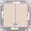 Фото Schneider Electric AtlasDesign ATN000253 Выключатель двухклавишный (10 А, под рамку, подсветка, скрытая установка, бежевый)