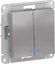Фото Schneider Electric AtlasDesign ATN000353 Выключатель двухклавишный (10 А, под рамку, подсветка, скрытая установка, алюминий)