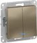 Фото Schneider Electric AtlasDesign ATN000553 Выключатель двухклавишный (10 А, под рамку, подсветка, скрытая установка, шампань)
