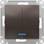 Фото Schneider Electric AtlasDesign ATN000653 Выключатель двухклавишный (10 А, под рамку, подсветка, скрытая установка, мокко)