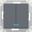Фото Schneider Electric AtlasDesign ATN000753 Выключатель двухклавишный (10 А, под рамку, подсветка, скрытая установка, грифель)