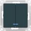 Фото Schneider Electric AtlasDesign ATN000853 Выключатель двухклавишный (10 А, под рамку, подсветка, скрытая установка, изумруд)